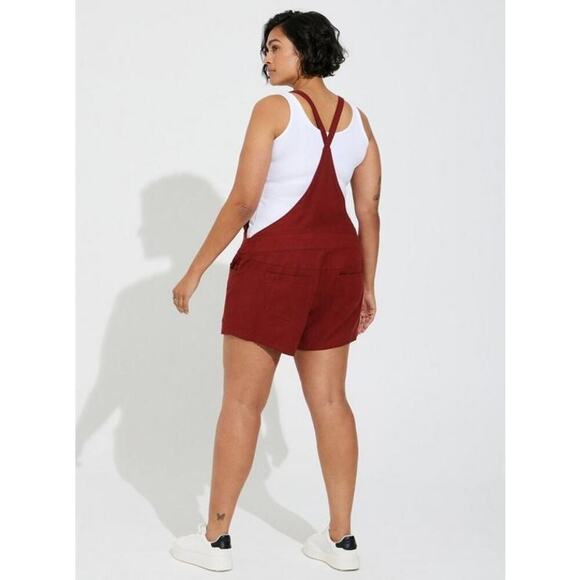 Torrid Short Overalls Linen Blend 4X - Picture 6 of 11